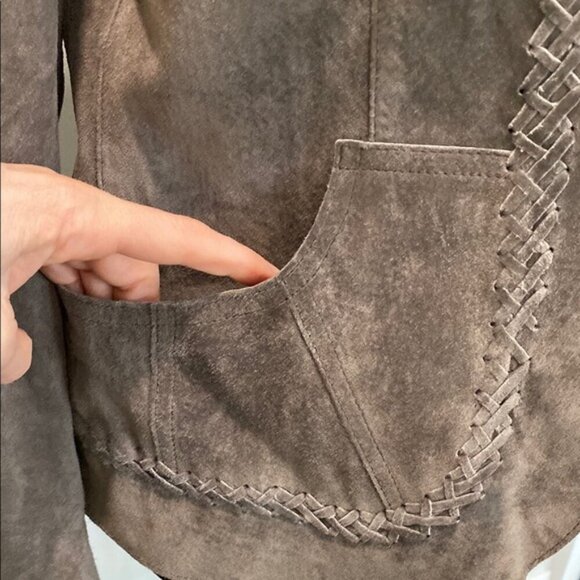 Anne Klein Brown Leather Jacket - Picture 3 of 14